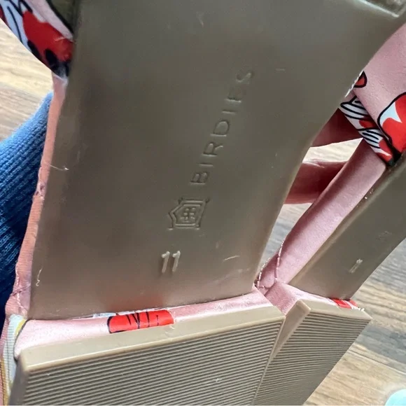 Birdies Songbird Peach Floral Mules NWOT - Picture 3 of 4